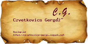 Czvetkovics Gergő névjegykártya